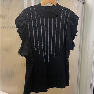 Black Embellished Women's Top by A Love Story 2x